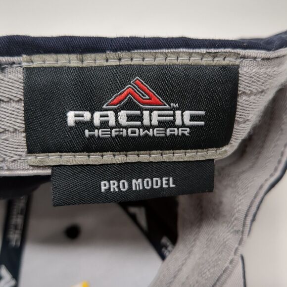 MYB Fitted Hat Blue 7 3/8-8 Solid Embroidered Flexfit Pacific Headwear - Picture 8 of 10